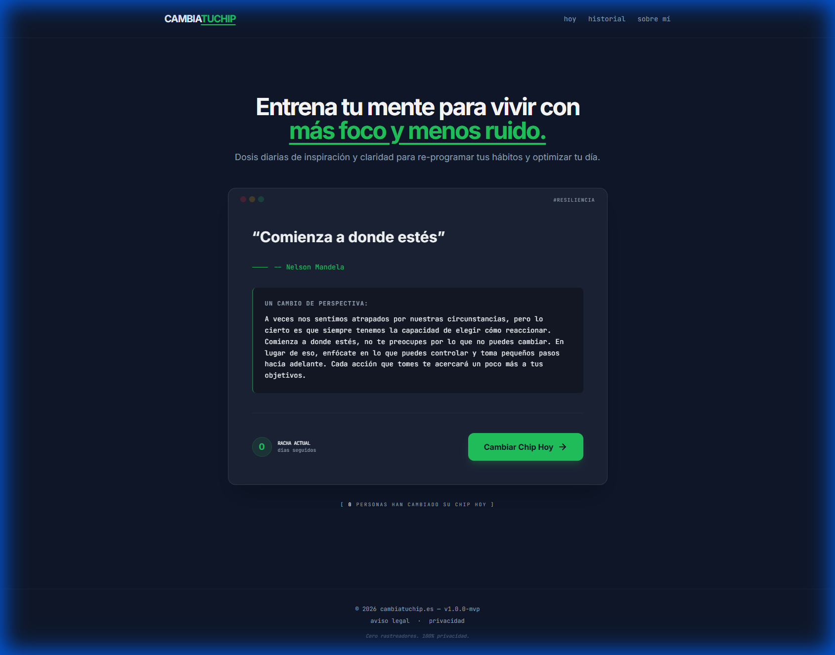 Captura del proyecto Cambia Tu Chip